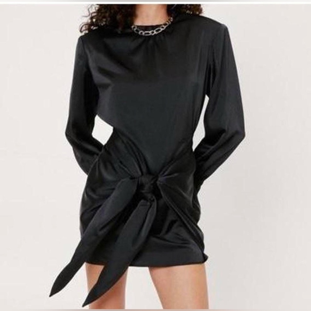 Aaron and amber black satin dress.
